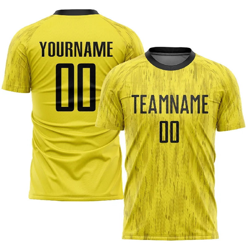 Football Jersey With Player Numbers-Custom Gold Black Sublimation Soccer Uniform Jersey