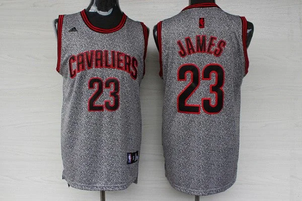 Football Jersey With Custom Team Colors-Basketball Jersey With Custom Team Colors-Cavaliers 23 James Grey Snow Basketball Jerseys