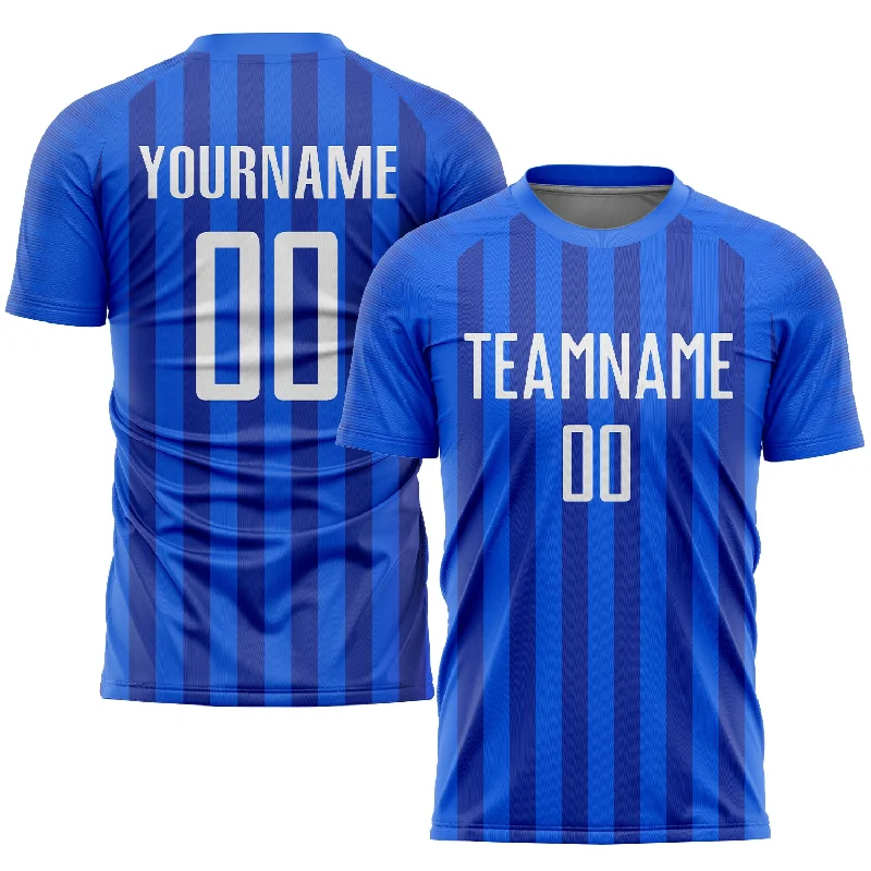 Football Jersey For Custom Sports Apparel-Custom Royal White Sublimation Soccer Uniform Jersey