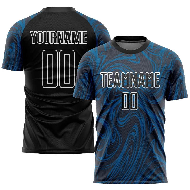 Football Jersey For Team Merchandise-Custom Royal Black-White Sublimation Soccer Uniform Jersey