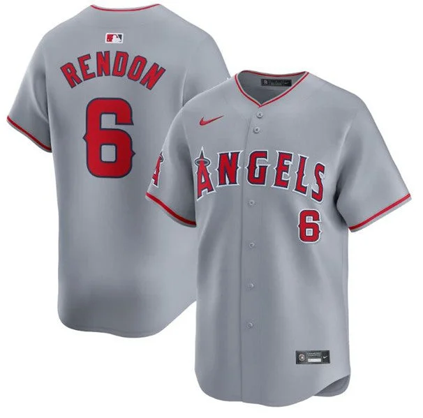 Baseball Jersey For Player Recognition-Men's Los Angeles Angels #6 Anthony Rendon Gray Away Limited Baseball Stitched Jersey