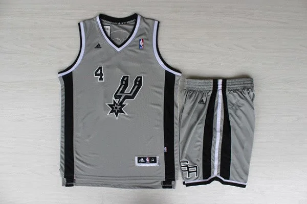 Football Jersey For Special Promotions-Basketball Jersey For Special Promotions-Spurs 4 Green Grey New Revolution 30 Basketball Jerseys(With Shorts)