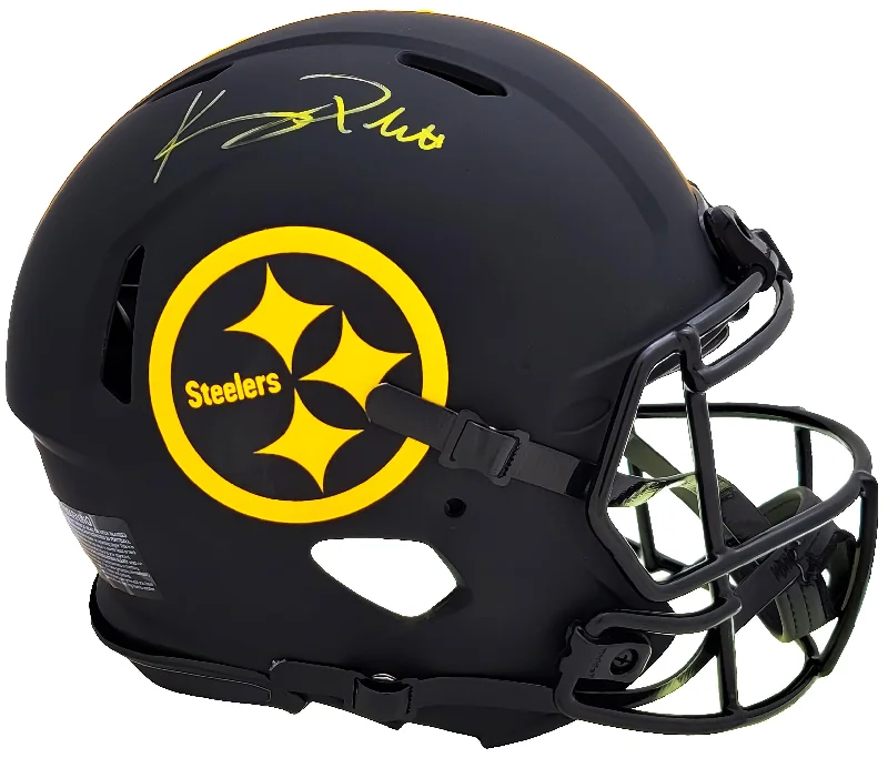 Rugby Helmet For Sports Gear-Kenny Pickett Autographed Pittsburgh Steelers Eclipse Black Full Size Authentic Speed Helmet Beckett BAS Witness Stock #207231