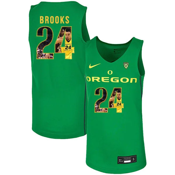 Football Jersey For Major League Apparel-Basketball Jersey For Major League Apparel-Oregon Ducks 24 Dillon Brooks Green Fashion College Basketball Basketball Jersey