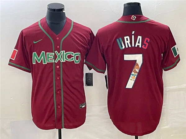 Baseball Jersey With Comfortable Fit-Men's Mexico Baseball #7 Julio UrÃ­as Red 2023 World Baseball Classic Stitched Jersey