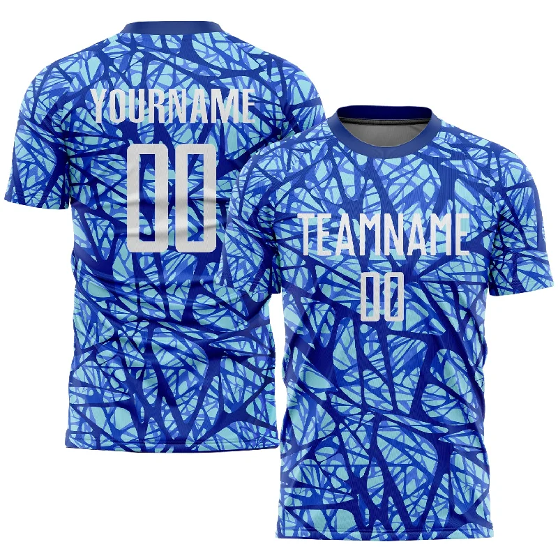 Football Jersey For Private Teams-Custom Royal White-Light Blue Sublimation Soccer Uniform Jersey