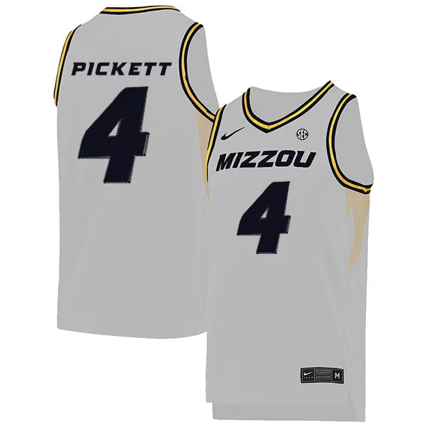 Football Jersey For Fundraising Campaigns-Basketball Jersey For Fundraising Campaigns-Missouri Tigers 4 Javon Pickett White College Basketball Basketball Jersey