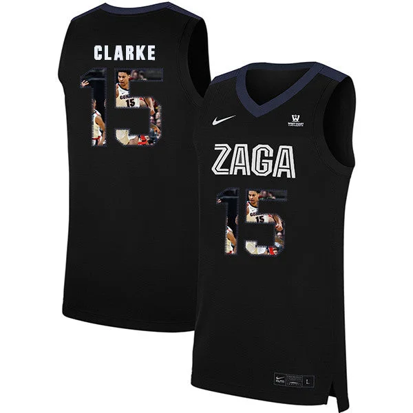 Football Jersey For Sports Apparel-Basketball Jersey For Sports Apparel-Gonzaga Bulldogs 15 Brandon Clarke Black Fashion College Basketball Basketball Jersey