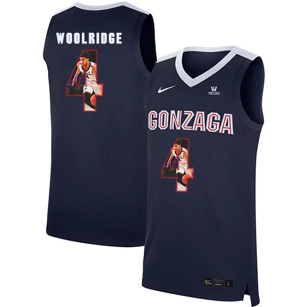 Football Jersey For Youth Football Leagues-Basketball Jersey For Youth Basketball Leagues-Gonzaga Bulldogs 4 Ryan Woolridge Navy Fashion College Basketball Basketball Jersey