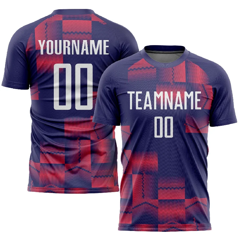 Football Jersey For Outdoor Games-Custom Figure White-Purple Sublimation Soccer Uniform Jersey