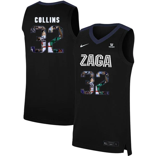 Football Jersey For Competitive Teams-Basketball Jersey For Competitive Teams-Gonzaga Bulldogs 32 Zach Collins Black Fashion College Basketball Basketball Jersey