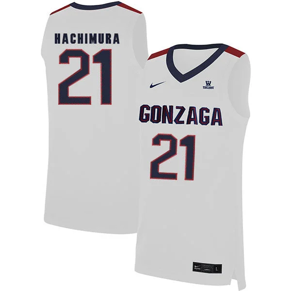 Football Jersey With Custom Fit Options-Basketball Jersey With Custom Fit Options-Gonzaga Bulldogs 21 Rui Hachimura White College Basketball Basketball Jersey