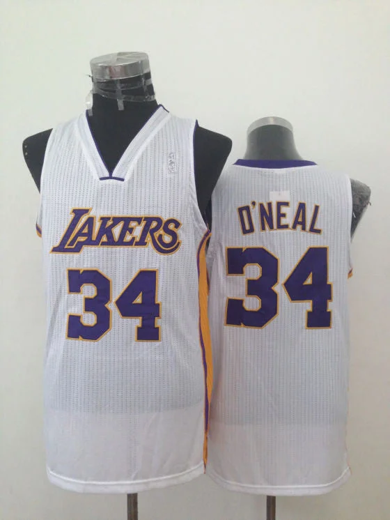 Custom Football Jersey-Custom Basketball Jersey-Lakers 34 O'Neal White New Revolution 30 Basketball Jerseys