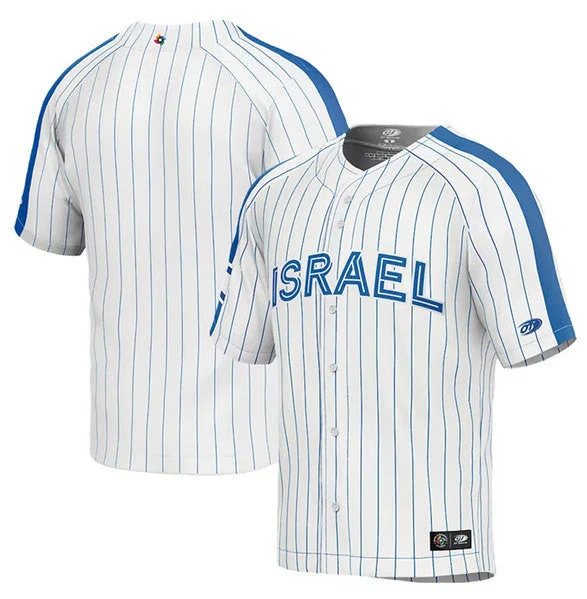 Baseball Jersey For Player Merchandise-Men's Israel Baseball Blank 2023 White World Baseball Classic Stitched Jersey