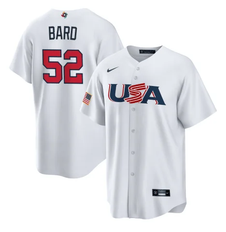 Baseball Jersey With Personalized Logos-Men's USA Baseball #52 Daniel Bard 2023 White World Baseball Classic Stitched Jersey