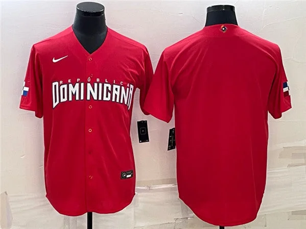 Baseball Jersey For Tournament Prizes-Men's Dominican Republic Baseball Blank 2023 Red World Baseball Classic Stitched Jersey