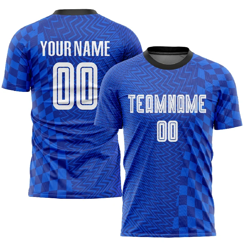 Football Jersey For Unique Customization-Custom Royal White-Black Sublimation Soccer Uniform Jersey