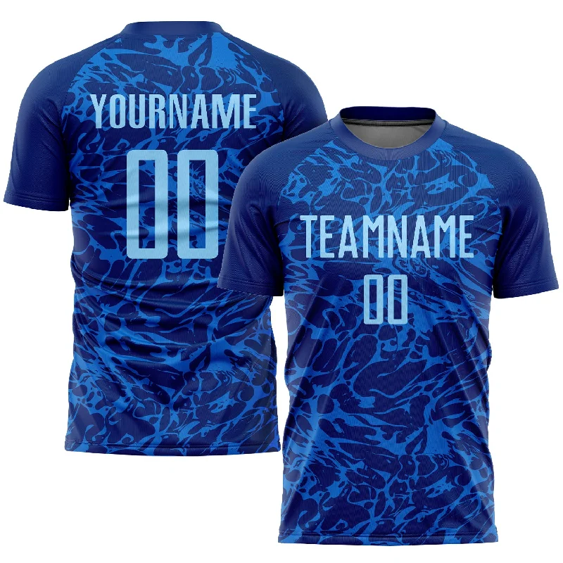 Football Jersey For Youth Football Leagues-Custom Royal Light Blue Sublimation Soccer Uniform Jersey