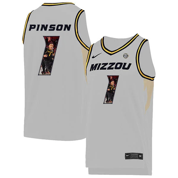 Football Jersey For Fastpitch Softball-Basketball Jersey For Fastpitch Softball-Missouri Tigers 1 Xavier Pinson White Fashion College Basketball Basketball Jersey