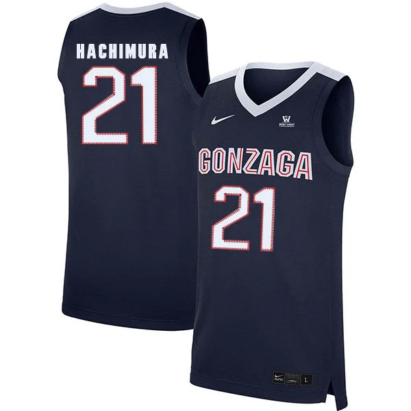 Football Jersey For High School Leagues-Basketball Jersey For High School Leagues-Gonzaga Bulldogs 21 Rui Hachimura Navy College Basketball Basketball Jersey