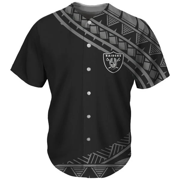 Baseball Jersey For School Teams-Men's Las Vegas Raiders Black Baseball Jersey