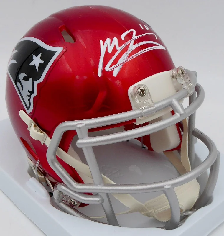 Rugby Helmet For Rugby Practice-Mac Jones Autographed New England Patriots Flash Red Speed Mini Helmet (Damaged) Beckett BAS #WS86329