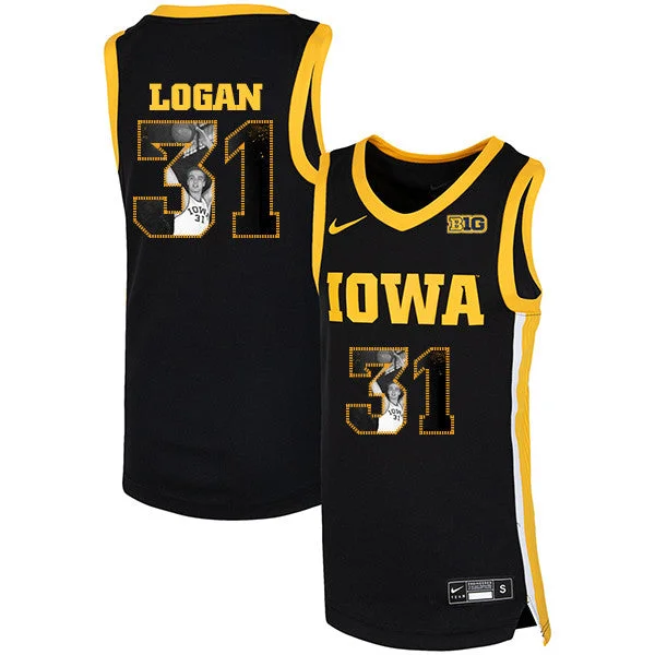 Football Jersey For League Teams-Basketball Jersey For League Teams-Iowa Hawkeyes 31 Bill Logan Black Basketball College Fashion Basketball Jersey