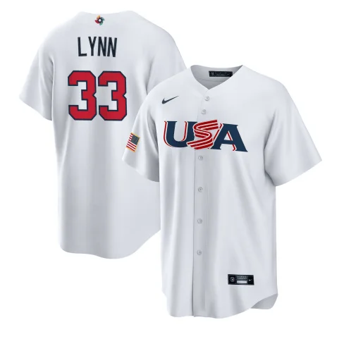 Baseball Jersey For Retro Fan Gear-Men's USA Baseball #33 Lance Lynn 2023 White World Baseball Classic Stitched Jersey