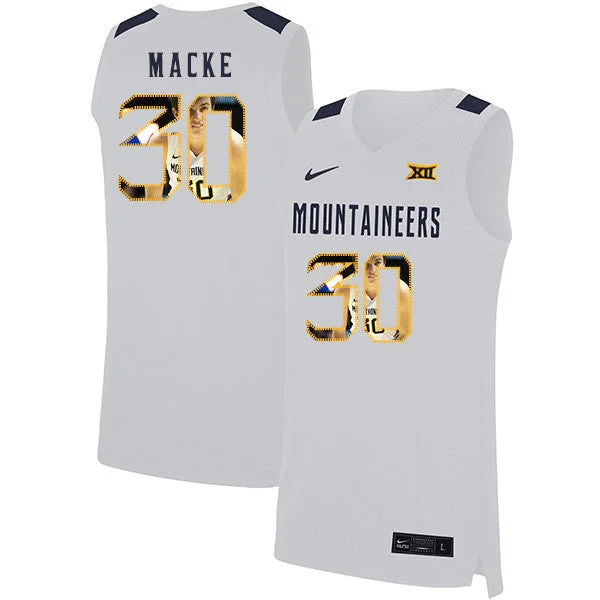 Football Jersey For Team Merchandise-Basketball Jersey For Team Merchandise-West Virginia Mountaineers 30 Spencer Macke White Fashion Basketball College Basketball Jersey