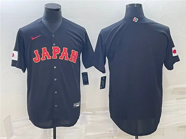 Baseball Jersey For Championship Teams-Men's Japan Baseball Blank 2023 Black World Baseball Classic Stitched Jersey