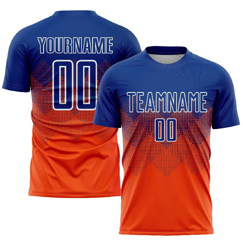 Football Jersey For Unique Customization-Custom Orange Royal-White Sublimation Soccer Uniform Jersey