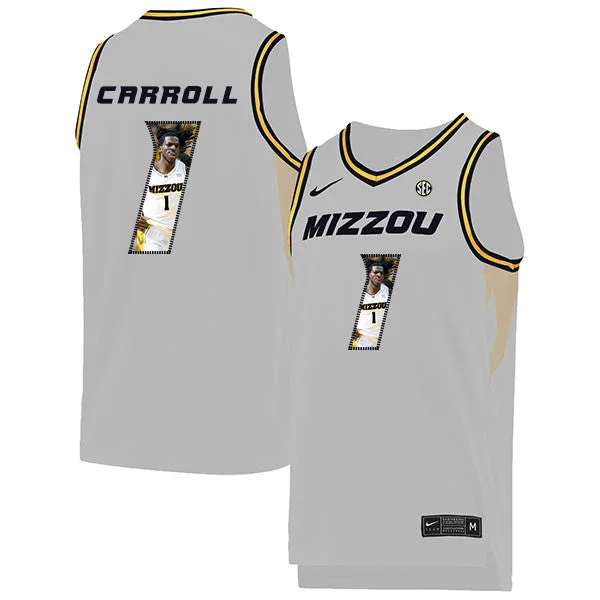 Football Jersey For Men-Basketball Jersey For Men-Missouri Tigers 1 DeMarre Carroll White Fashion College Basketball Basketball Jersey