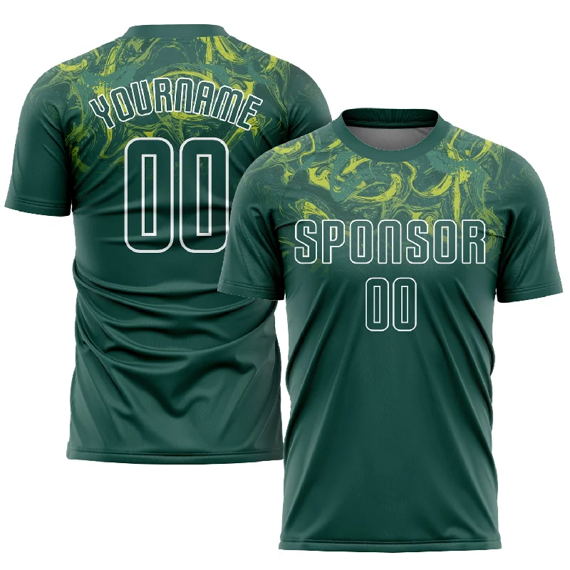 Football Jersey For Limited Edition Players-Custom Kelly Green Kelly Green-Gold Sublimation Soccer Uniform Jersey