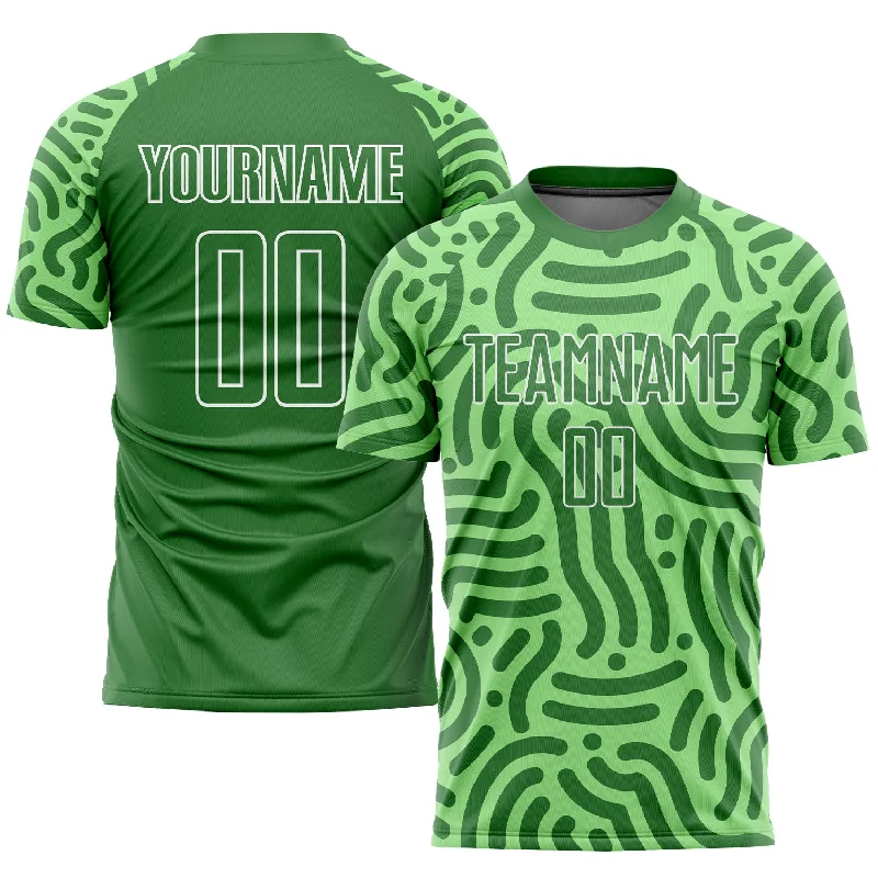 Football Jersey For Sports Apparel-Custom Neon Green Kelly Green-White Sublimation Soccer Uniform Jersey