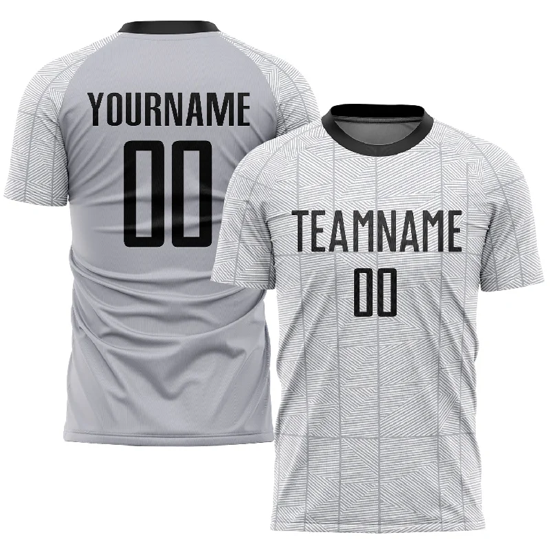 Football Jersey For Professional Teams-Custom Gray Black-White Sublimation Soccer Uniform Jersey