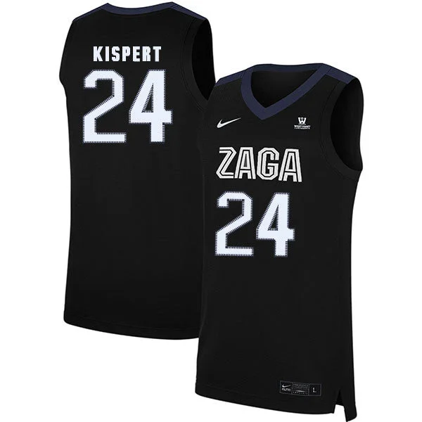 Football Jersey For Personalized Design-Basketball Jersey For Personalized Design-Gonzaga Bulldogs 24 Corey Kispert Black College Basketball Basketball Jersey