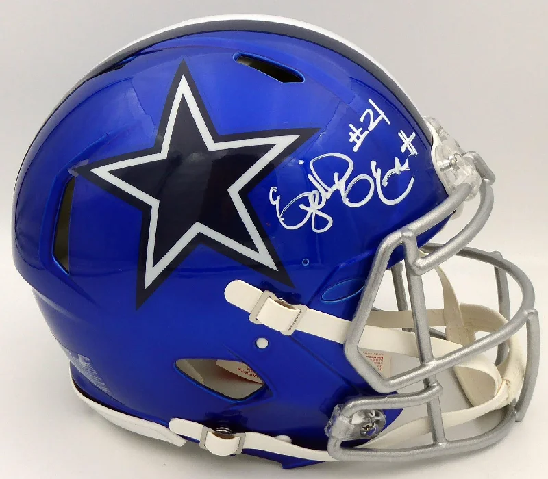 Rugby Helmet For Safety And Comfort-Ezekiel Elliott Autographed Dallas Cowboys Flash Blue Full Size Authentic Speed Helmet (Smudge) Beckett BAS #WT81470