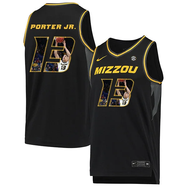 Football Jersey With Embroidered Logo-Basketball Jersey With Embroidered Logo-Missouri Tigers 13 Michael Porter Jr. Black Fashion College Basketball Basketball Jersey.jpeg