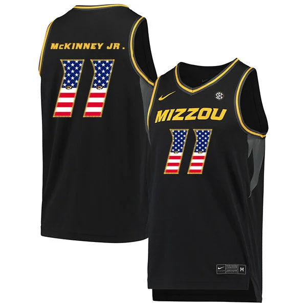 Football Jersey With Quality Stitching-Basketball Jersey With Quality Stitching-Missouri Tigers 11 Mario McKinney Jr. Black USA Flag College Basketball Basketball Jersey.jpeg