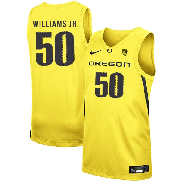 Football Jersey For Elite Players-Basketball Jersey For Elite Players-Oregon Ducks 50 Eric Williams Jr. Yellow College Basketball Basketball Jersey.jpeg