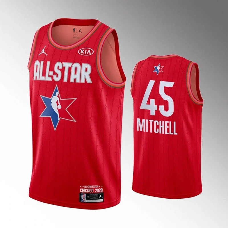 Football Jersey With Custom Print-Basketball Jersey With Custom Print-Jazz 45 Donovan Mitchell Red 2020 All-Star Jordan Brand Swingman Basketball Jersey