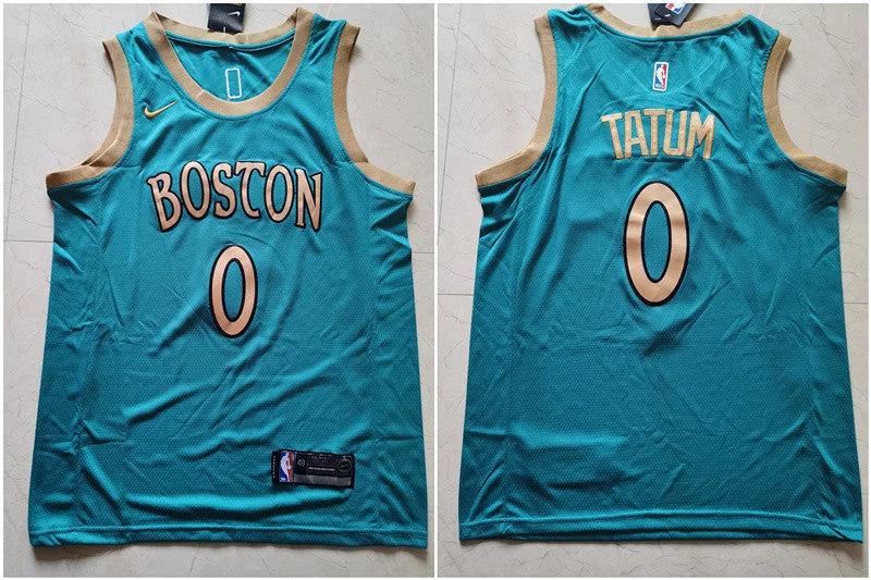 Football Jersey For Unique Player Orders-Basketball Jersey For Unique Player Orders-Celtics 0 Jayson Tatum Blue 2019-20 City Edition Swingman Basketball Jersey