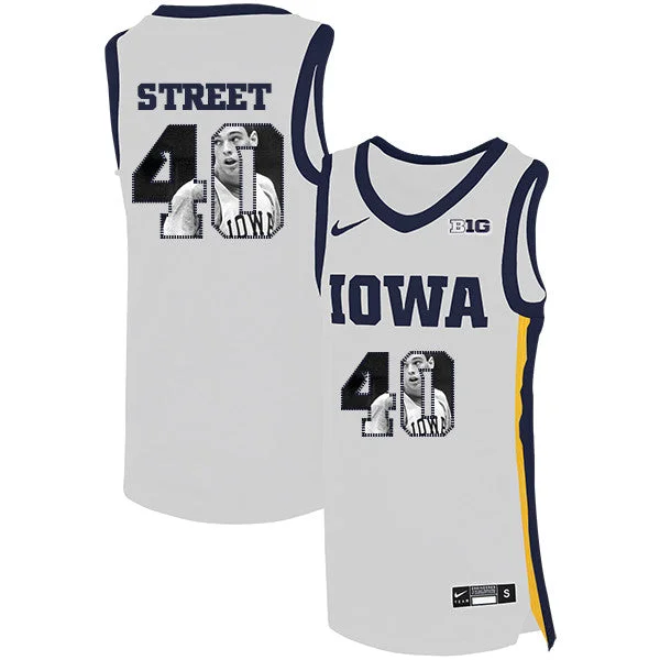 Football Jersey For Unique Player Jerseys-Basketball Jersey For Unique Player Jerseys-Iowa Hawkeyes 40 Chris Street White Basketball College Fashion Basketball Jersey