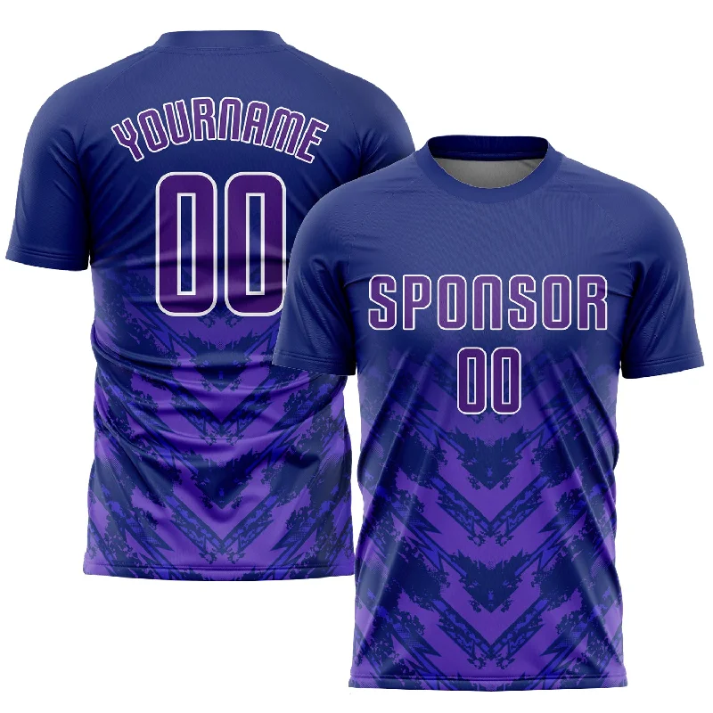 Football Jersey For Team Accessories-Custom Navy Purple-White Sublimation Soccer Uniform Jersey