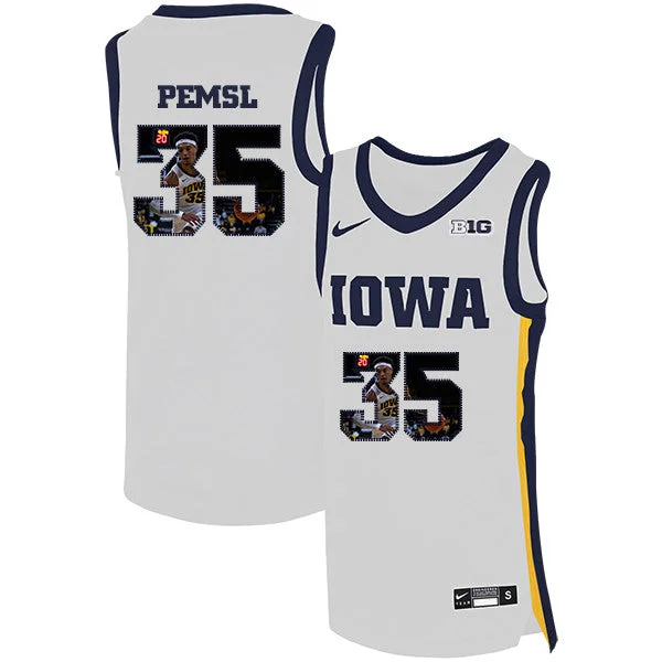 Football Jersey With Padded Inserts-Basketball Jersey With Padded Inserts-Iowa Hawkeyes 35 Cordell Pemsl White Basketball College Fashion Basketball Jersey