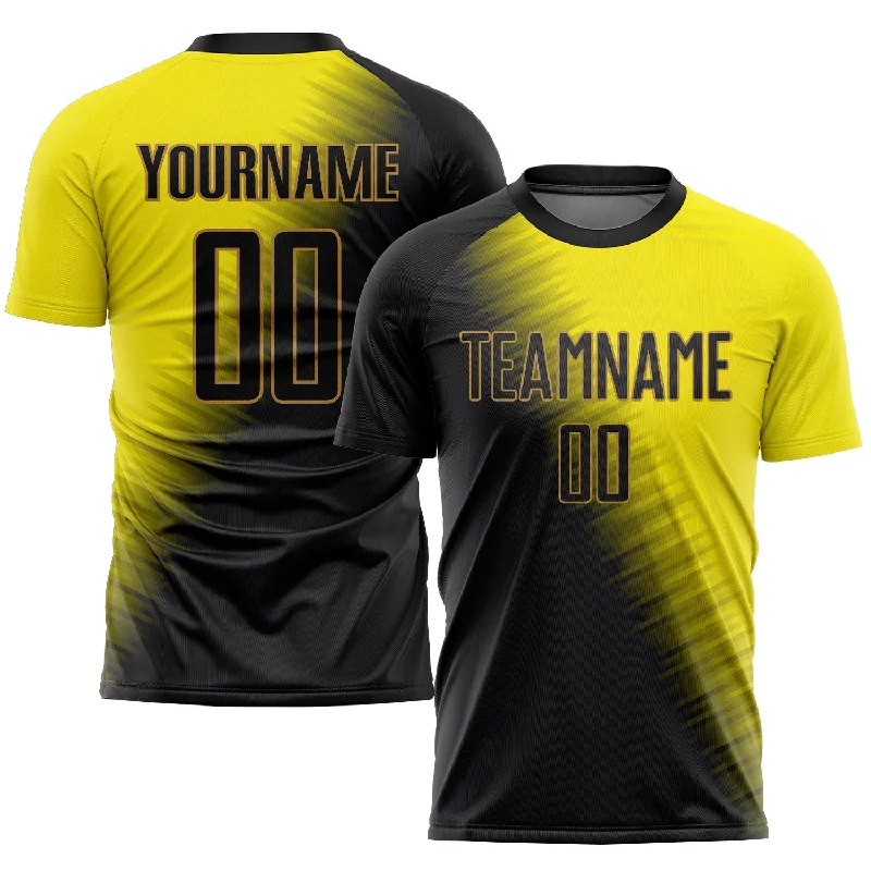 Football Jersey For Kids-Custom Gold Black-Old Gold Sublimation Soccer Uniform Jersey