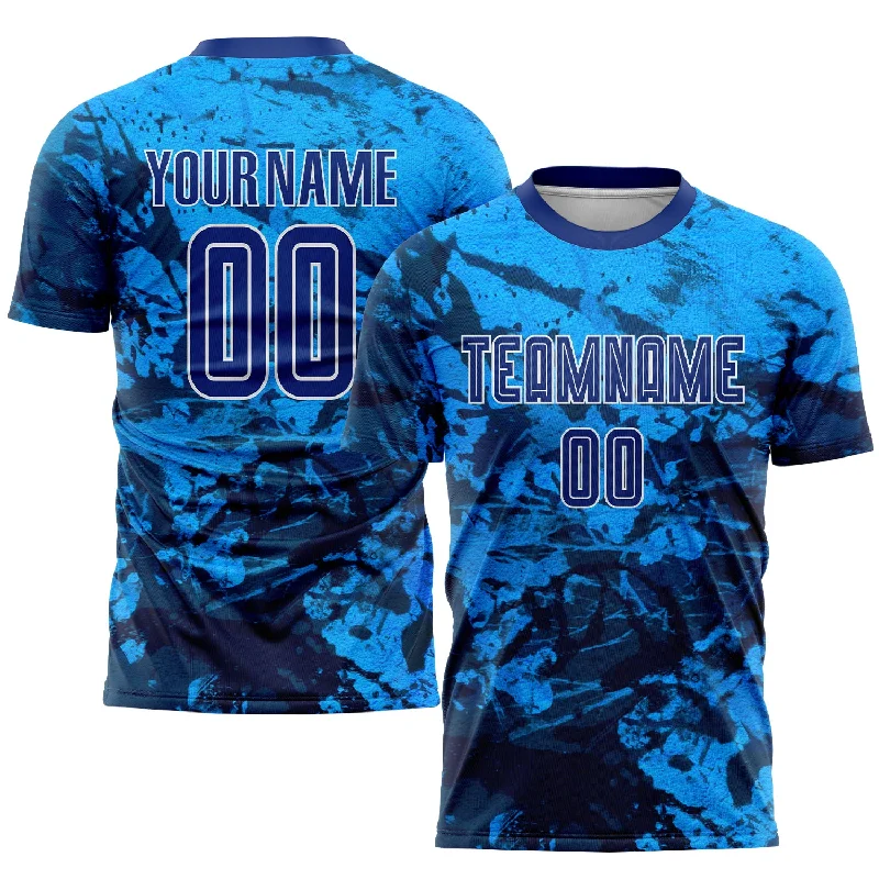 Football Jersey For Players-Custom Tie Dye Royal-White Sublimation Soccer Uniform Jersey