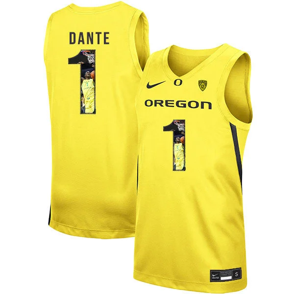 Football Jersey For High School Teams-Basketball Jersey For High School Teams-Oregon Ducks 1 N'Faly Dante Yellow Fashion College Basketball Basketball Jersey