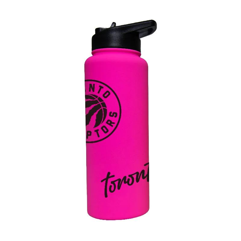 Custom Team Mug With Team Colors-Toronto Raptors 34oz Electric Bold Soft Touch Quencher