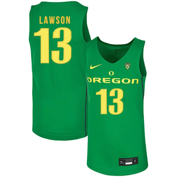 Football Jersey For Team Wearables-Basketball Jersey For Team Wearables-Oregon Ducks 13 Chandler Lawson Green College Basketball Basketball Jersey